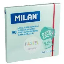 Nota Super Adhesiva Milan 76X76 90 Hojas Azul Pastel