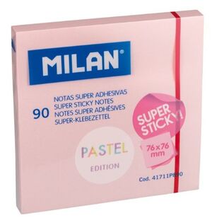 NOTA SUPER ADHESIVA MILAN 76X76 90 HOJAS ROSA PASTEL