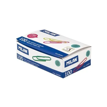 Clips Colores Milan de 33 mm Caja de 100 Unidades