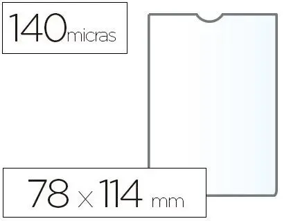 Caja 100 Funda Portadocumento Esselte Plastico Transparente 140 Micras Tamaño 78X114 mm.