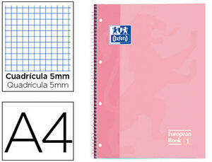 LIBRETA OXFORD EUROPEAN 1 CUADROS COLOR ROSA CHICLE