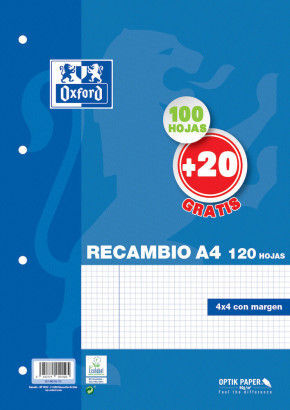 RECAMBIO A4 100+20H 90G 4X4/M 4T