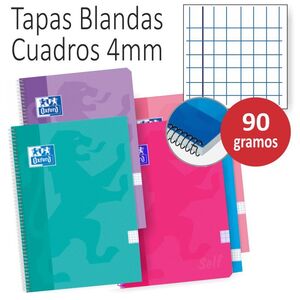 LIBRETA OXFORD TAPA BLANDA CUADROS COLORES PASTEL