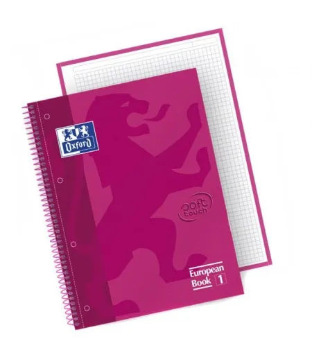 Libreta Oxford Cuadros Soft Touch Fucsia