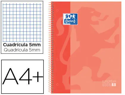 Libreta Oxford European 1 Cuadros Color Melocoton