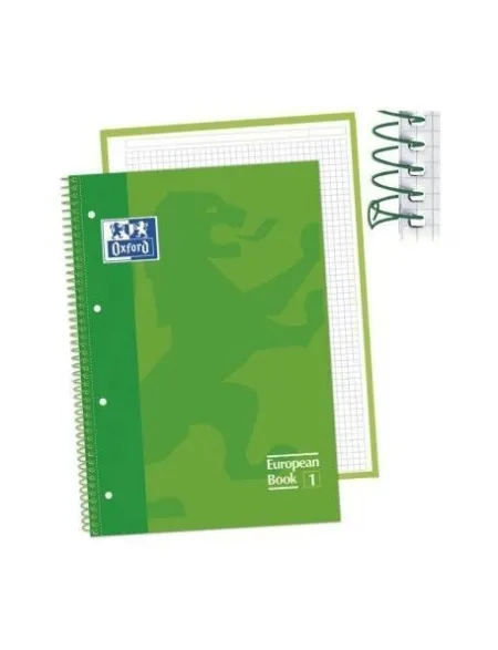 Libreta Oxford European 1 Cuadros Color Verde