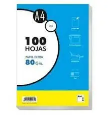 Papel A4 100 Hojas Pacsa 80Gr Liso
