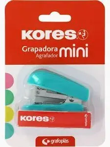 Grapadora Mini Kores 12 Hojas Turquesa