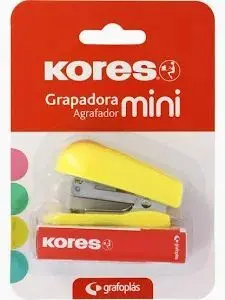 Grapadora Mini Kores 12 Hojas Amarillo