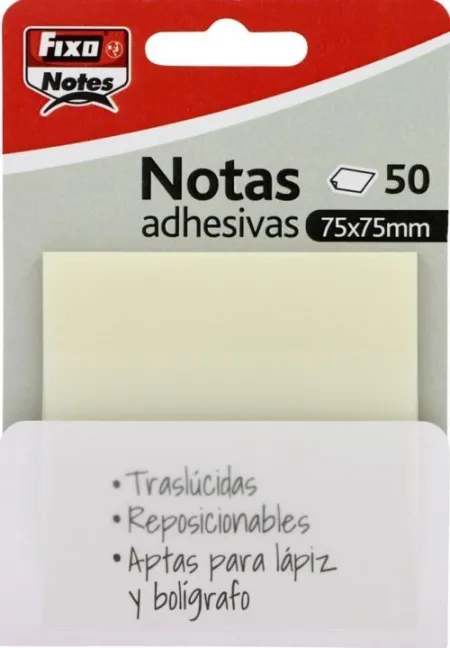 Bloc 50 Notas Adhesivas Translucidas 75X75 Fixo Notes