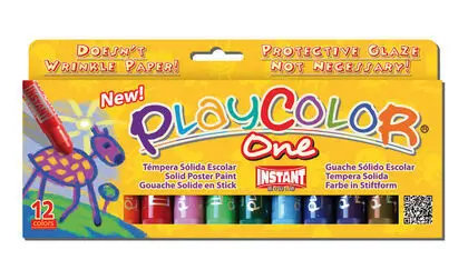 Tempera Solida en Barra Playcolor Escolar Caja de 12 Colores Surtidos