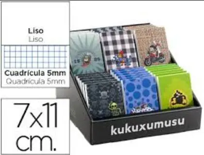 Mini Bloc A7 90 Hojas Liso Beso Kukuxumusu