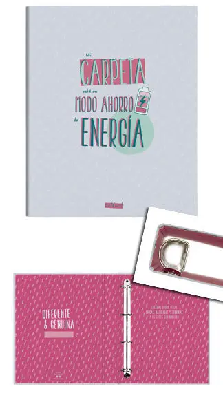 Carpeta 4 Anillas A4 Talkual Energia Gris