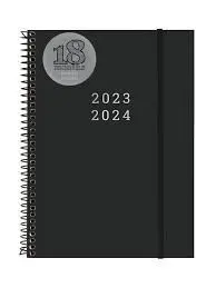 Agenda Finocam 18 Meses Negro Esp Sv 23-24