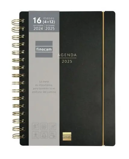 Agenda Finocam 16M Haiku E10 Svh 24/25 Negro+
