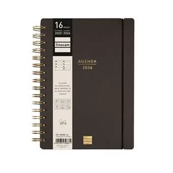 Agenda Finocam 16M Haiku 1/4 Svv 25-26 Negro