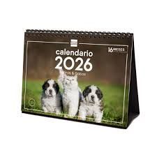 CALENDARIO SOBREMESA 2026 PERROS Y GATOS