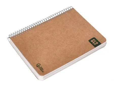 Cuaderno Espiral Liderpapel Din A5 Tapa Cartulina Kraft Contracolada 120H Papel 100% Reciclado 80 Gr Liso.