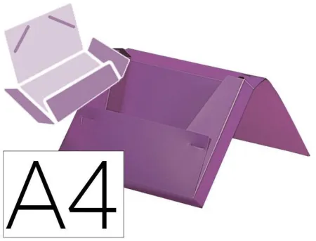 Carpeta Liderpapel Portadocumentos Gomas Polipropileno Din A4 Lavanda Opaco Lomo 25 mm.