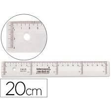 REGLA LIDERPAPEL 20 CM PLASTICO CRISTAL