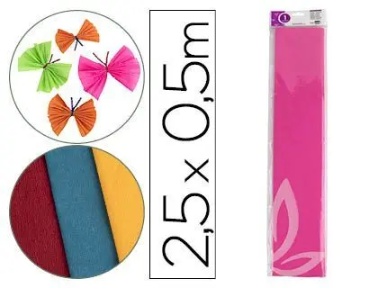 Papel Crespon Rosa 50Cm X 2,5M 34G/M2