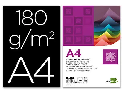Cartulina Liderpapel Din-A4 Negro180 Gr (Unidad)
