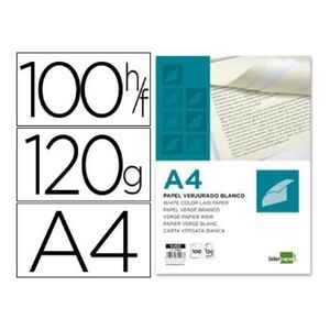 PAPEL VERJURADO LIDERPAPEL BLANCO A4 120GRS 100 HOJAS