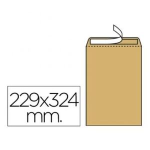 SOBRE LIDERPAPEL BOLSA N.7 KRAFT DIN C4 229X324 MM TIRA DE SILICONA CAJA DE 250 UNIDADES