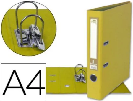 Archivador Palanca Liderpapel A4Forrado Pvc con Rado Lomo 52Mm Amarillo Compresor Metalico