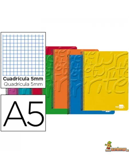 Bloc Espiral Liderpapel A-5 Micro Write Tapa Carton 80H 60G Caudro 5Mm