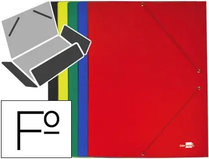 Carpeta Liderpapel Gomas Folio 3 Solapas Carton Plastificado Colores Surtidos