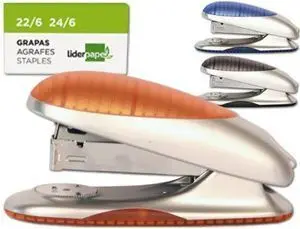 Grapadora Liderpapel Beetle y Caja de 1000 Grapas