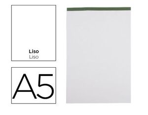 BLOC NOTAS LIDERPAPEL LISO A5 80 HOJAS 60 G/M2 PERFORADO SIN TAPA