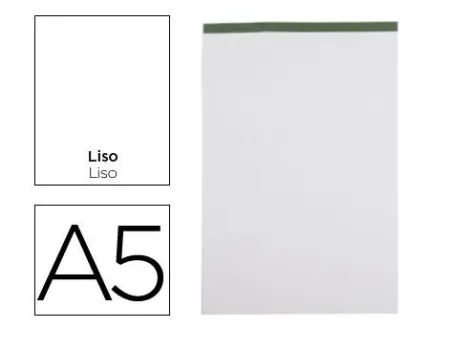 Bloc Notas Liderpapel Liso A5 80 Hojas 60 G/M2 Perforado sin Tapa