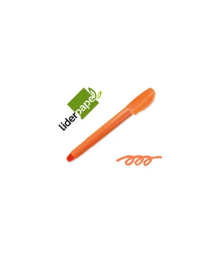 Marcador de Cera Gel Liderpapel Fluorescente Naranja