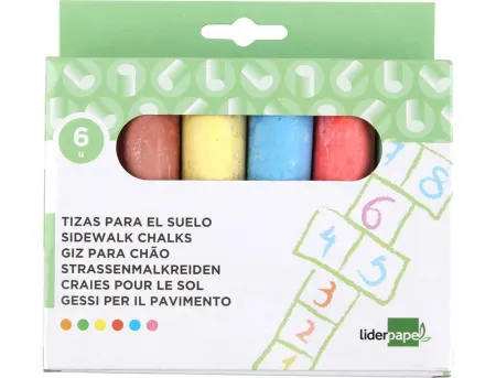 Tiza Color para Suelo 6Ud Colores Surtidos