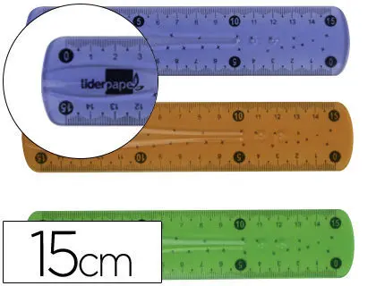 Regla Liderpapel Plastico Flexible Colores Surtidos 15 cm