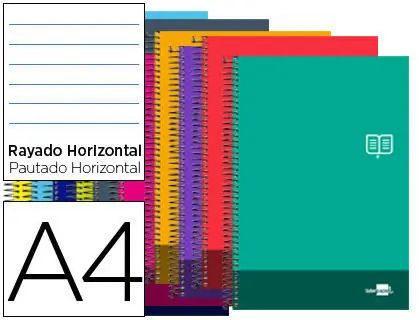 Cuaderno Espiral Liderpapel A4 Tapa Blanda Raya 80H 80Gr Hotizontal