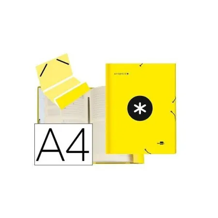 Carpeta Liderpapel Antartik Clasificadora 12 A4 Departamentos Gomas Carton Forrado Color Amarilla