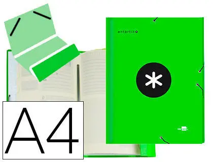 Carpeta Liderpapel Antartik Clasificadora 12 A4 Departamentos Gomas Carton Forrado Color Verde
