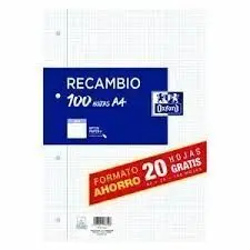 Recambio Oxford A4 100H 4X4 80+20 Gratis