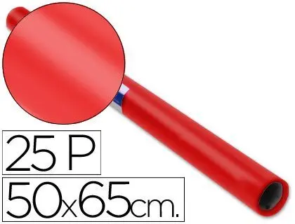 Papel Charol Rollo Rojo 50X65