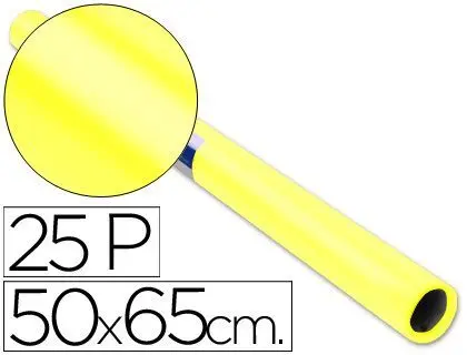 Papel Charol Rollo Amarillo 50X65