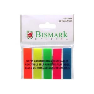 BANDERITAS ADHESIVAS BISMARK 5 COLORES NEON 45X12MM