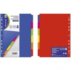 SEPARADORES CARTON NEON A4 6 POSICIONES BISMARK