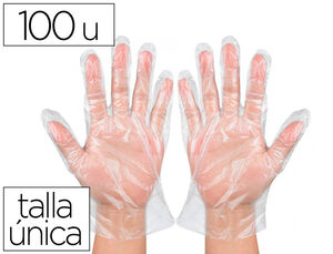 GUANTES DE PLASTICO DESECHABLE 100 UNIDADES TALLA UNICA