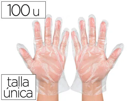 Guantes de Plastico Desechable 100 Unidades Talla Unica