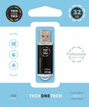 MEMORIA USB PENDRIVE NEGRO PRO TECH PENDRIVE 32 GB