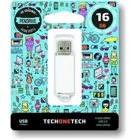 Memoria Usb Pendrive 16 Gb Blanco Basico