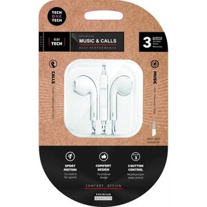AURICULARES ERGONOMICOS EARTECH WHITE CABLE 1,2M